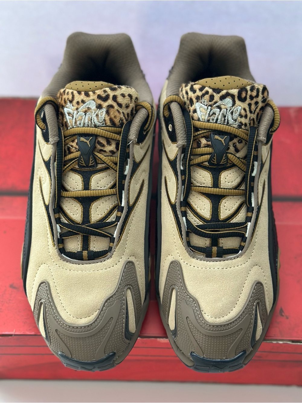 A$AP ROCKY x PUMA Inhale L Women’s 8.5 Sneakers In Toasted Almond/Black Leopard - Picture 4 of 9